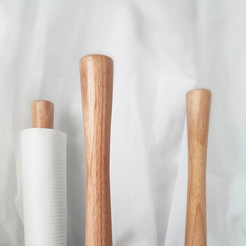 

Solid Wood Dining Table Paper Towel Rack Wipe Hand-Free Perforated Kitchen Paper Towel Rack Vertical