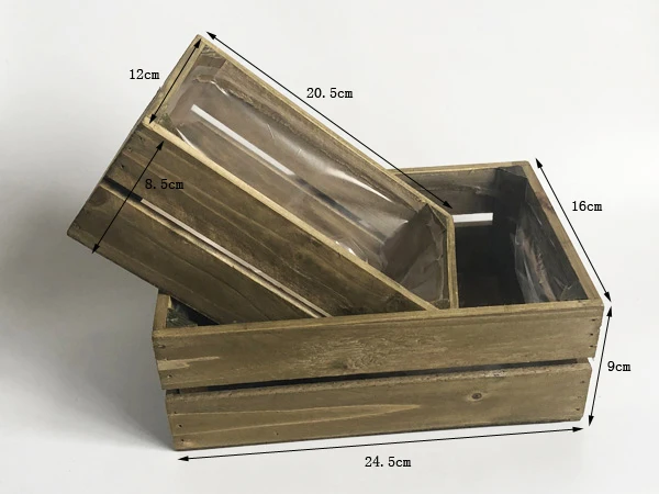 Набор из 2 дерева Коробки ящик для комнатных растений горшок суккулента лотки дом