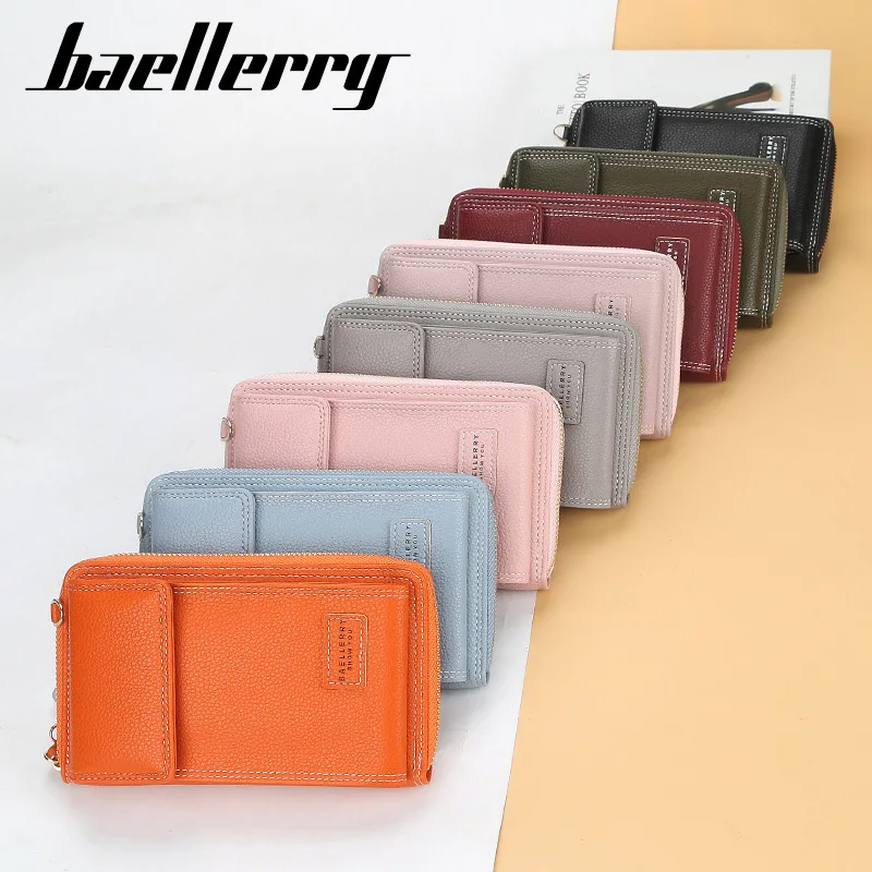 Женский кошелек Baellerry кожаная сумка мессенджер цвета личи дамская на плечо