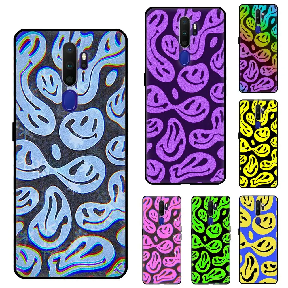 

Trippy Smiley Face Pattern Aesthetic For OPPO A15 A1K A3S A5S A52 A72 A92 A83 A91 A93 F5 F7 Reno2 Z A31 A53 A5 A9 2020 Case