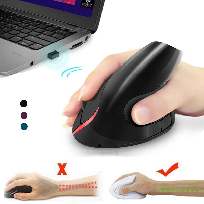 Вертикальная Эргономичная оптическая мышь 5D перезаряжаемая беспроводная 1200 DPI