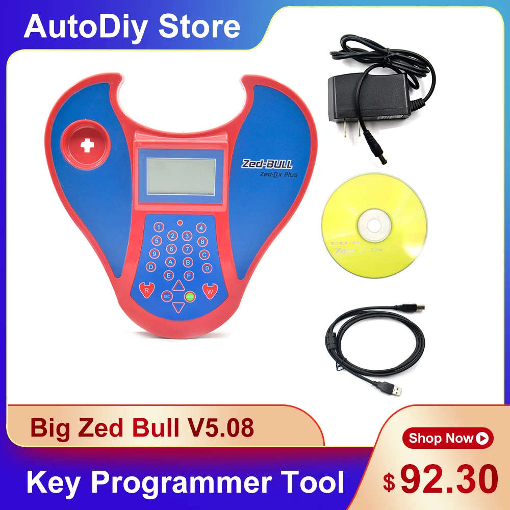 2021 New Big Zed Bull Plus V5.08 Auto Car Key Programmer Tools Tranponder Key Clone Device Zed-bull Key Cloner Multi-Languages