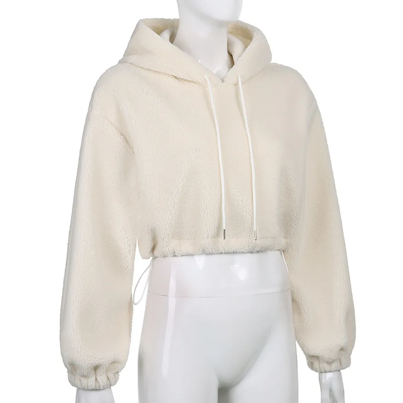 Женская Толстовка Оверсайз черная белая флисовая толстовка из искусственного