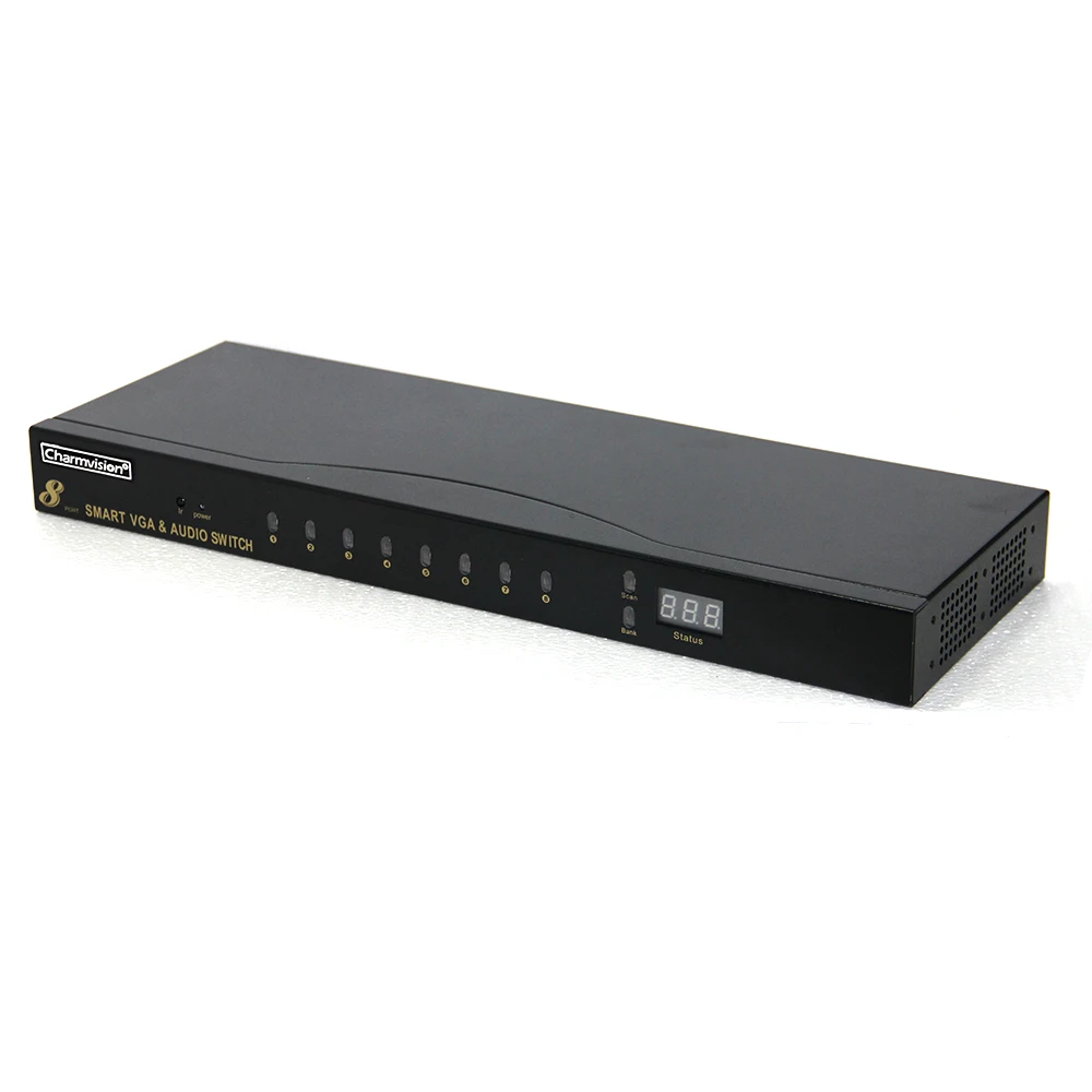 Charmvision VA801R 8 портов VGA аудио мульти компьютерный коммутатор VGA 3,5 мм аудио одновременно управляемый коммутатор с пультом дистанционного управления