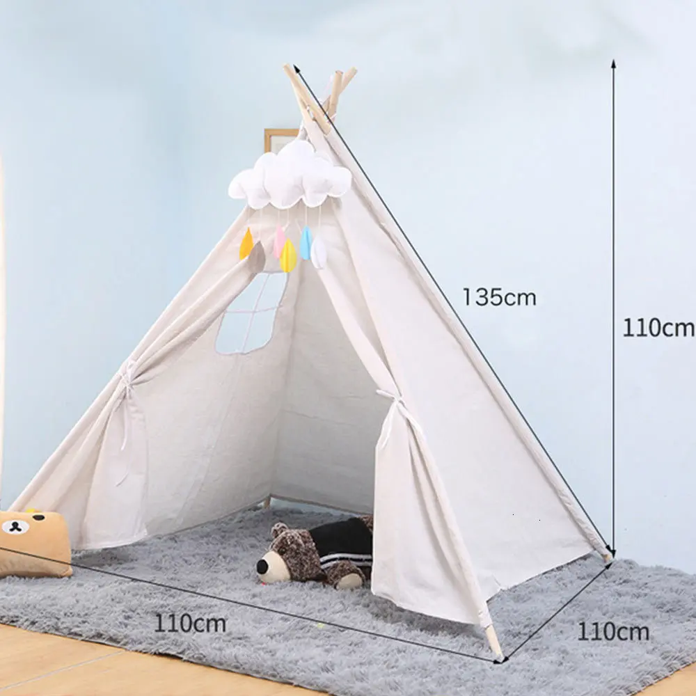 WJ3688P 135*110 см детская палатка портативная складная детская палатка детский маленький игровой домик для девочек Wigwam Индия треугольная палатка для комнаты декор - Цвет: WJ3688P