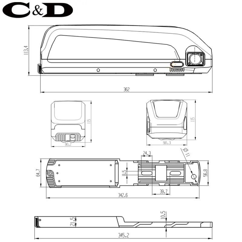 48V Батарея 52 V, фара для электровелосипеда в Батарея Хайлун Downtube 20AH 30A 40A BMS 350 Вт 500W 750W 1000W 1500W 18650 Сотовый BBS02 BBS03 BBSHD