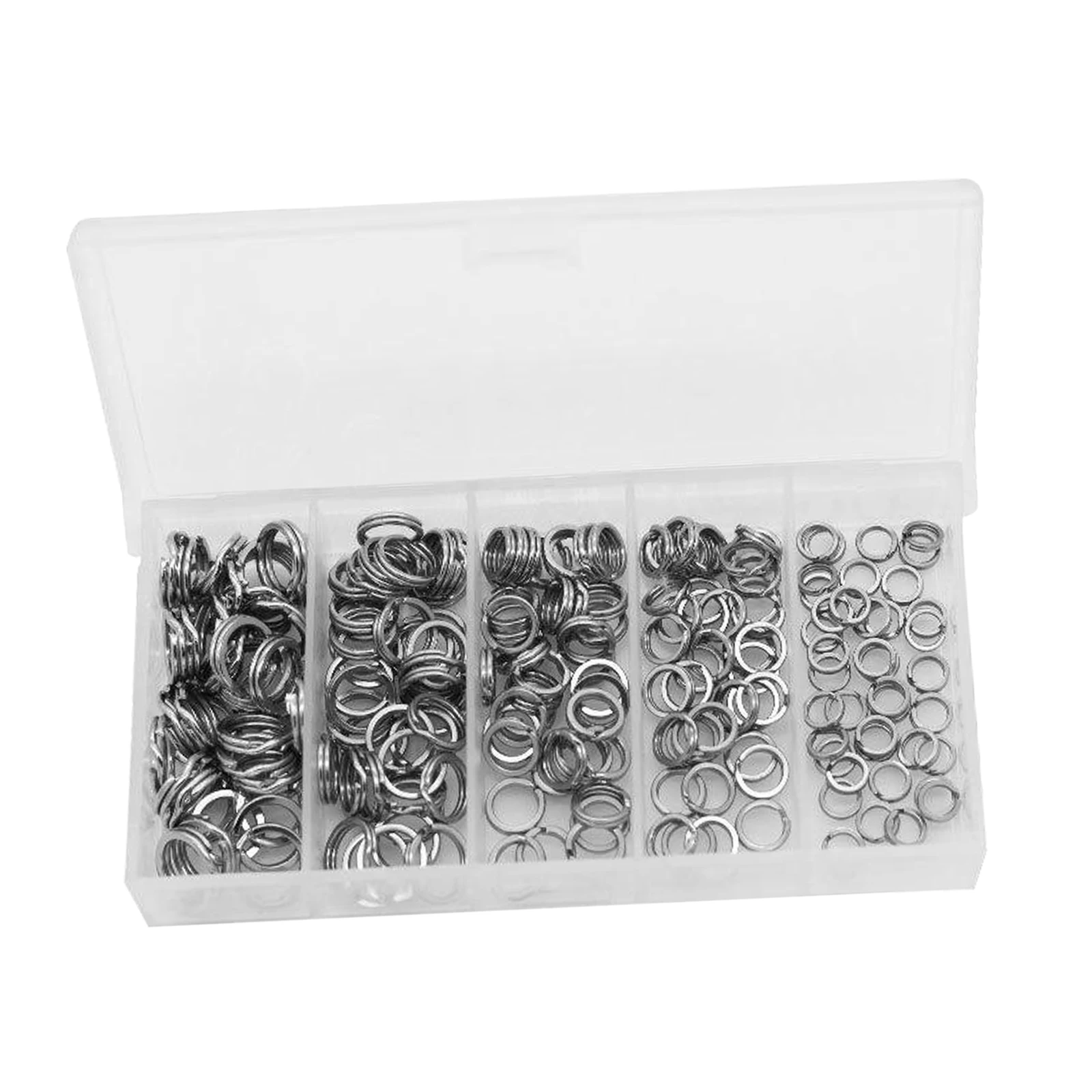 

200Pcs Fishing Split Rings Stainless Steel Double Snap Set Metal Solid