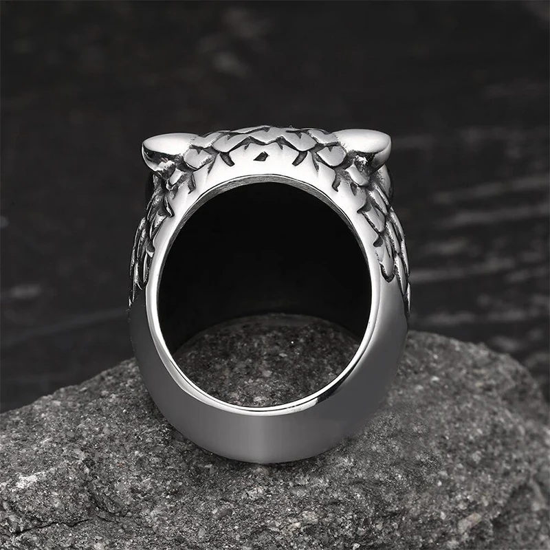 

Retro Domineering Cute Owl Punk Rock Hip Hop Trend Men's Ring Boy Birthday Holiday Gift Party Jewelry Wholesale