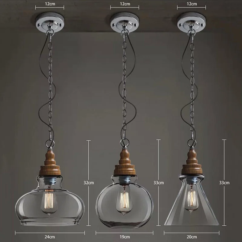 Мини из прозрачного стекла оттенок подвесные светильники промышленных