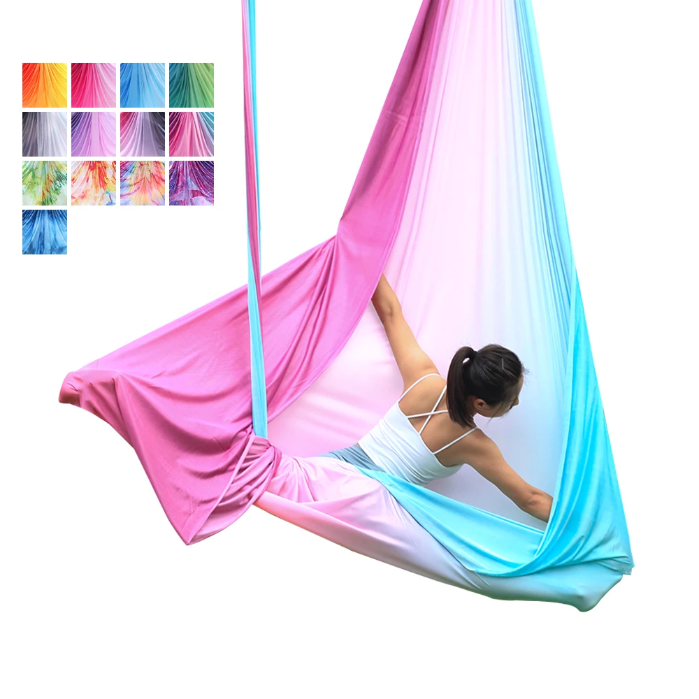 

Воздушный Шелковый гамак для йоги с защитой от гравитации, летающий, 8*2,5 метров/8,7 ярдов, тканевая кровать для йоги, бодибилдинга, тренажерно...