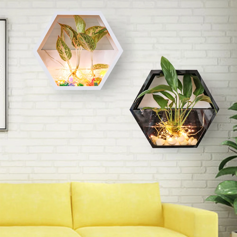 Настенный акриловый цветочный горшок с хлорофитумом для отелей Современное