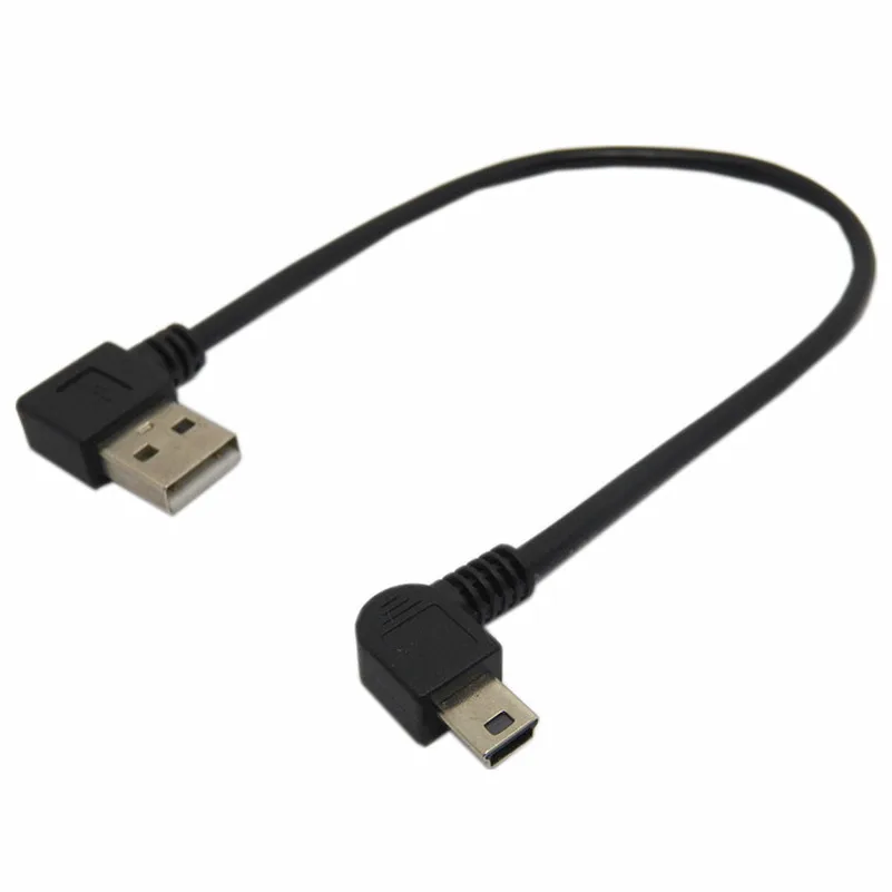 USB 2.0 Right angled 90 degree male to mini Left Charging data cable for MP3 GPS |