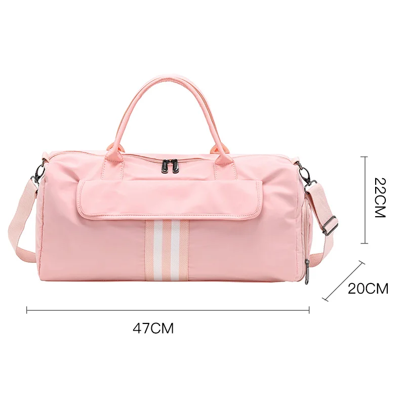 

Waterproof Travel Bag Striped Fitness Duffle Bags Women Men Training Handbag for Shoes Shoulder bolso de viaje XA835WB