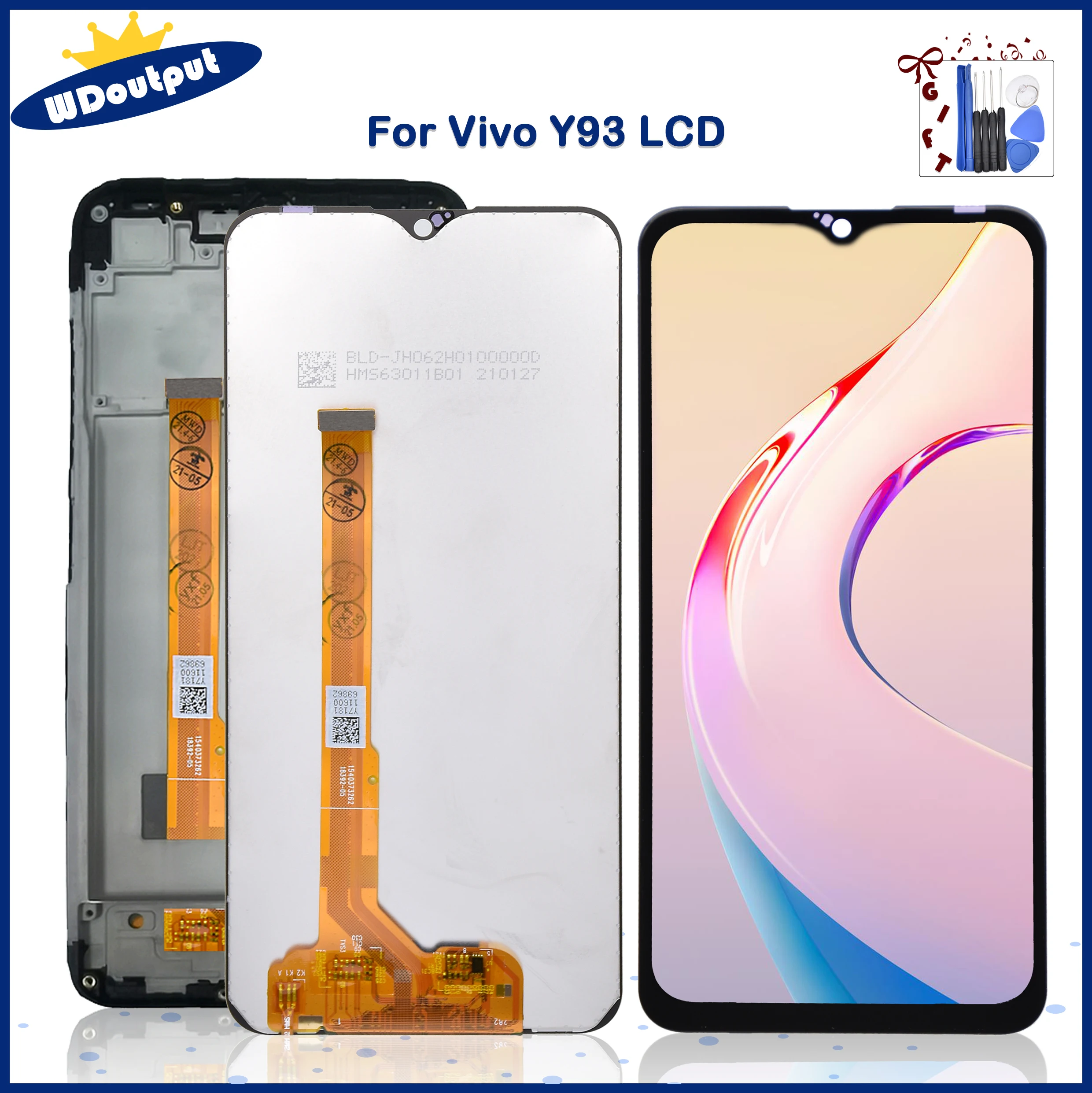 Pantalla Lcd Original de 6,2 pulgadas para Vivo Y93, montaje de digitalizador con pantalla t&aacute;ctil, repuesto para Vivo Y93 Lcd con marco-0