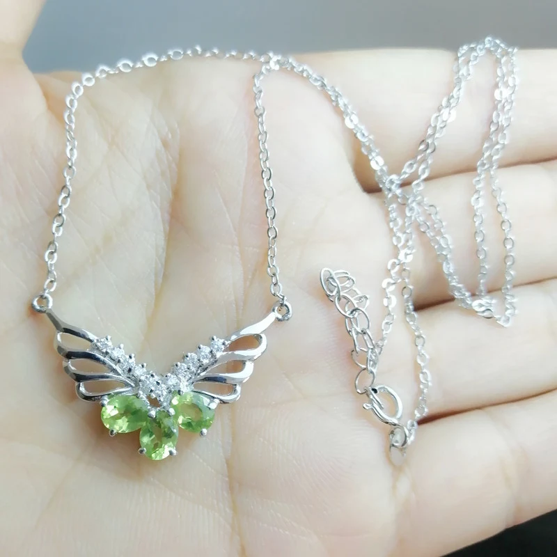 За ювелирное изделие натуральное Настоящее ожерелье из перидота с подвеской