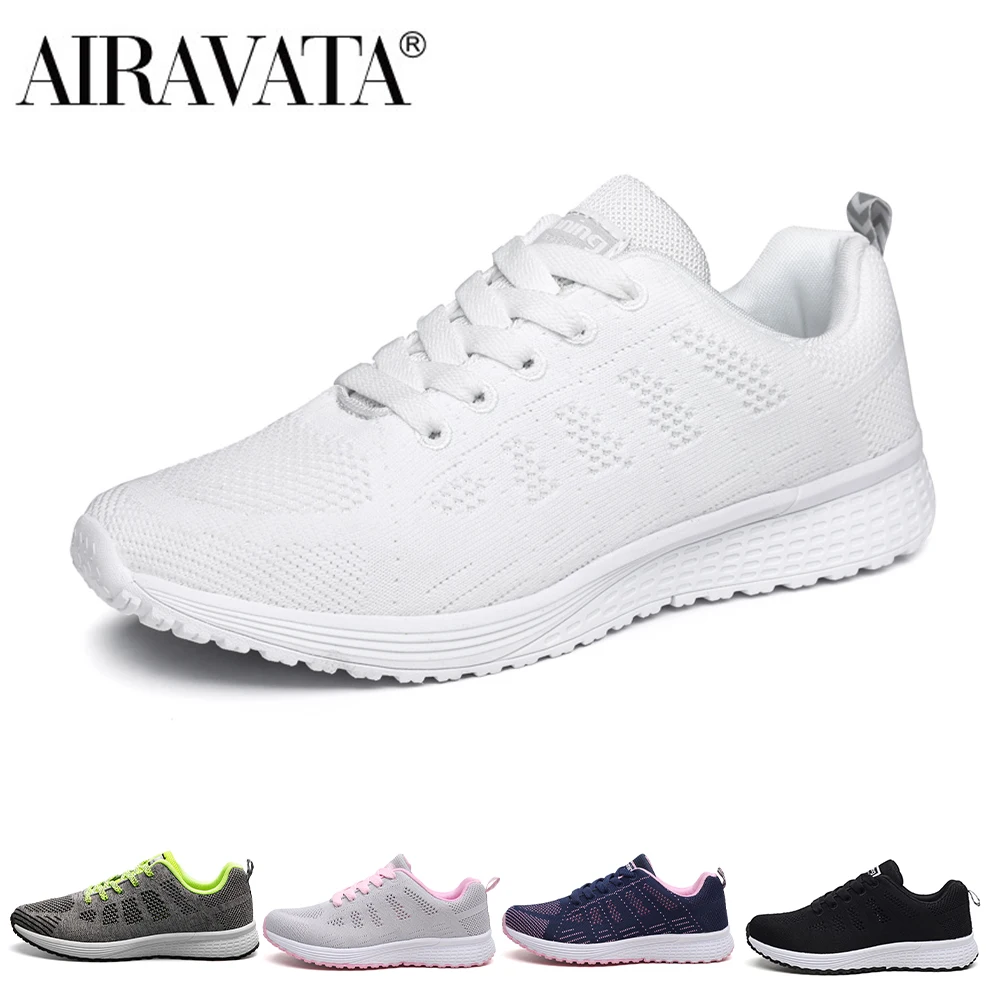 

Airavata Women Men Fashion Casual Light Breathable Soft Lacing Sports Running Shoes Sneakers Soft Outsole Anti-Slip