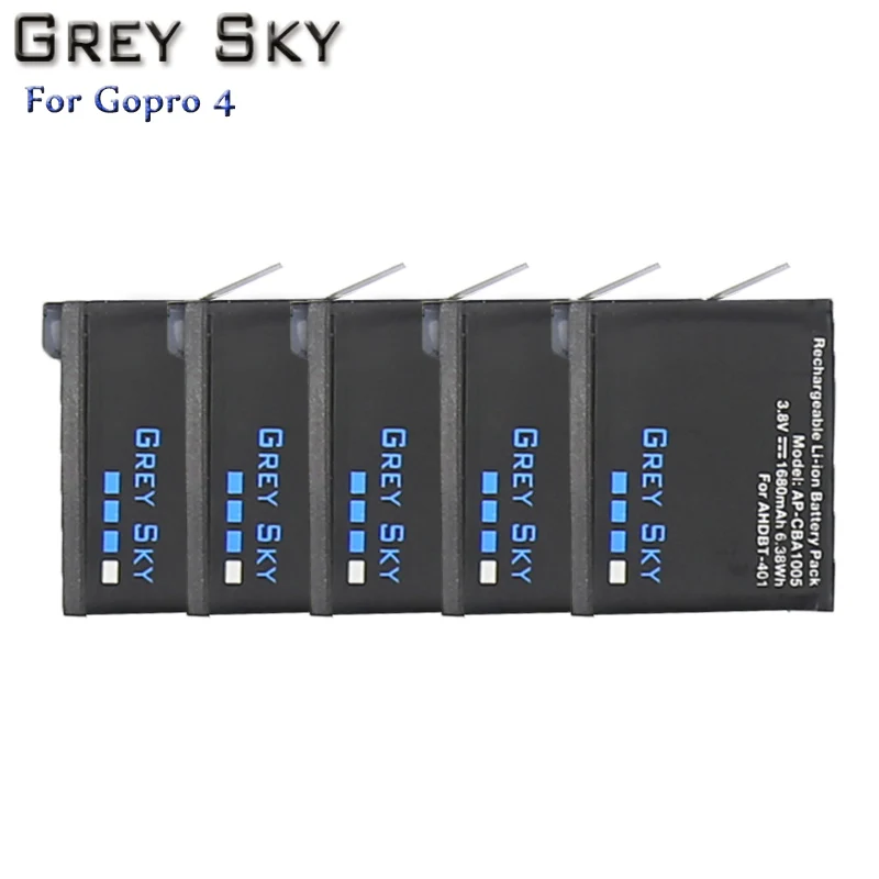 5 battery AHDBT-401+ lcd USB двойное зарядное устройство для Gopro Hero 4 батареи Go Pro Hero4 bateria AHDBT 401 аксессуары для экшн-камеры - Цвет: 5 battery