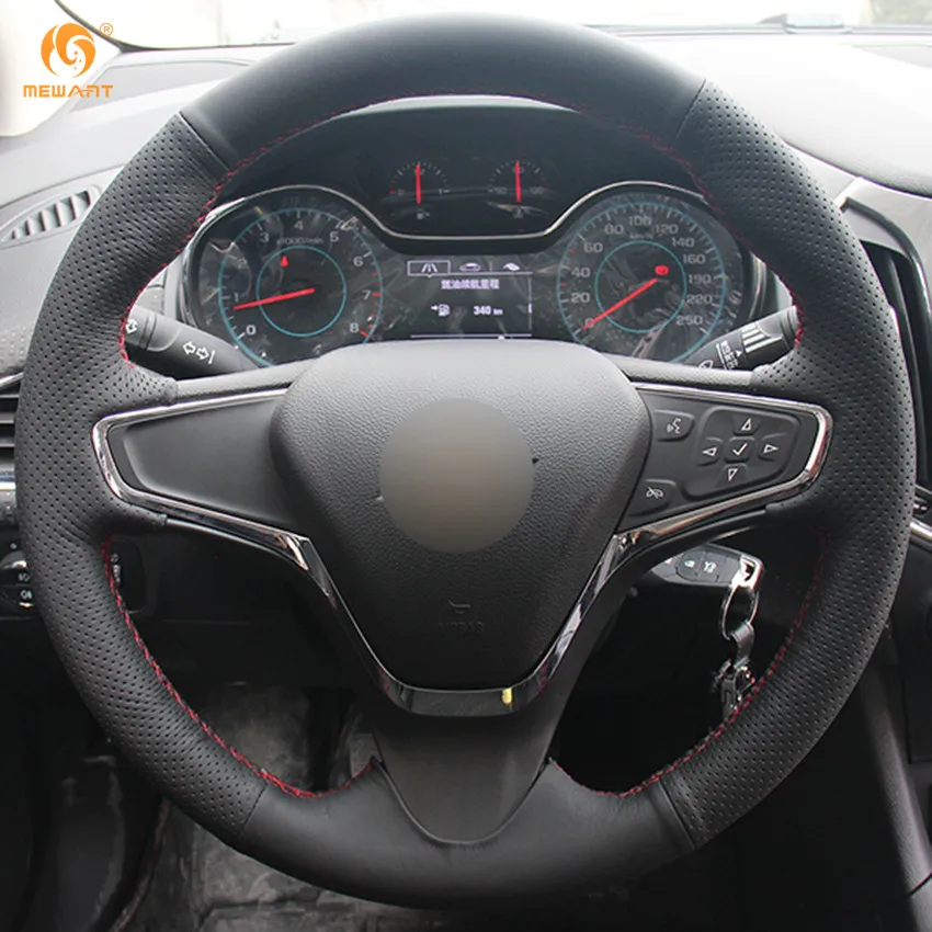 MEWANT черный чехол рулевого колеса автомобиля из искусственной кожи для Chevrolet Cruze