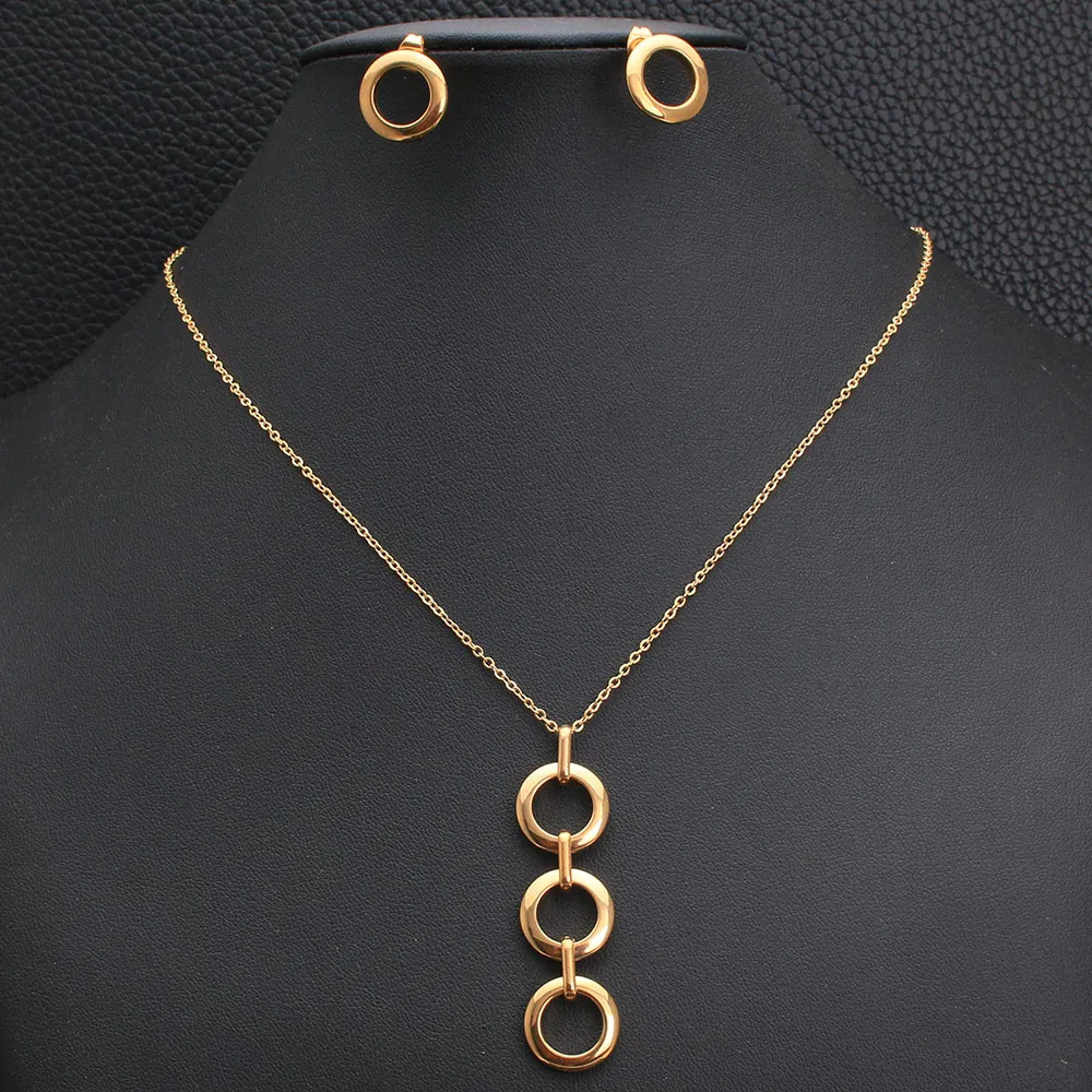 Женский комплект из колье и серёг нержавеющей стали | Украшения аксессуары