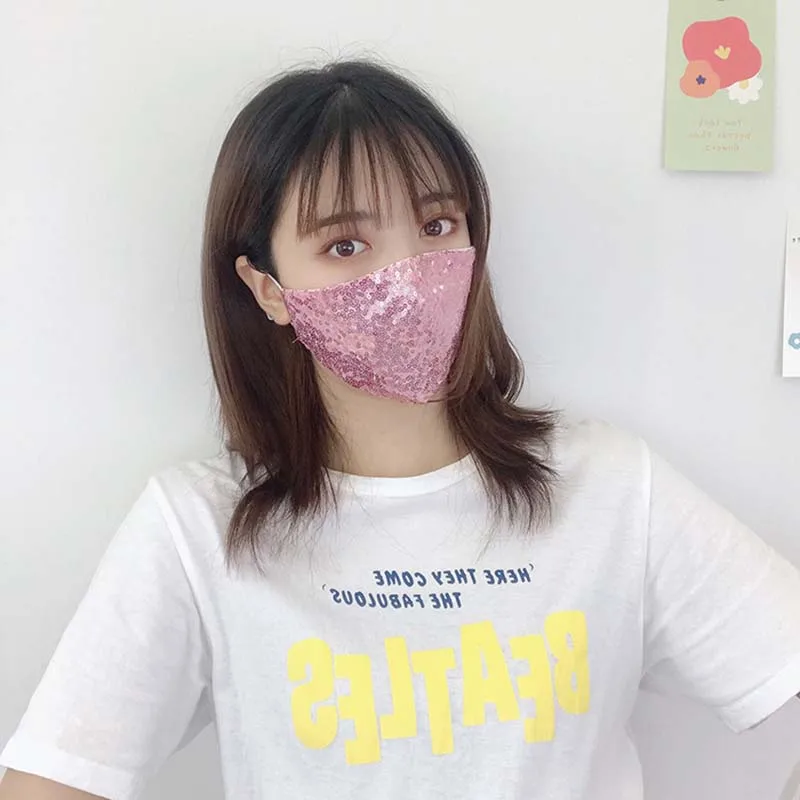 

Women Girls Gauze Mask Sequins Mask Flash Sequin Masks Jewelry Masks Adjustable and Reusable Mask Fashion Masks Accessories XH
