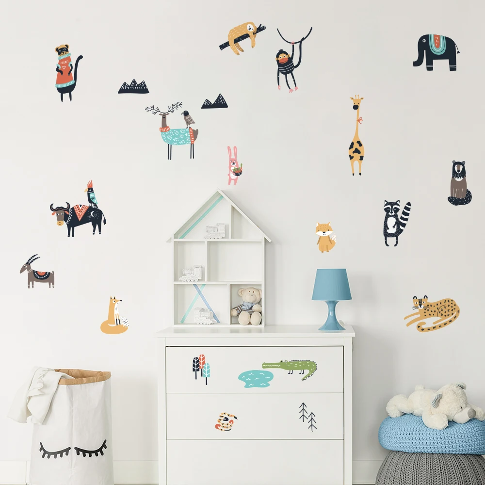 

Funlife® Animals Waterproof Wall Decals Children Bedroom DIY Self-Adhesive Wallpaper Nursery Decor Home Wall Stickers for Kids