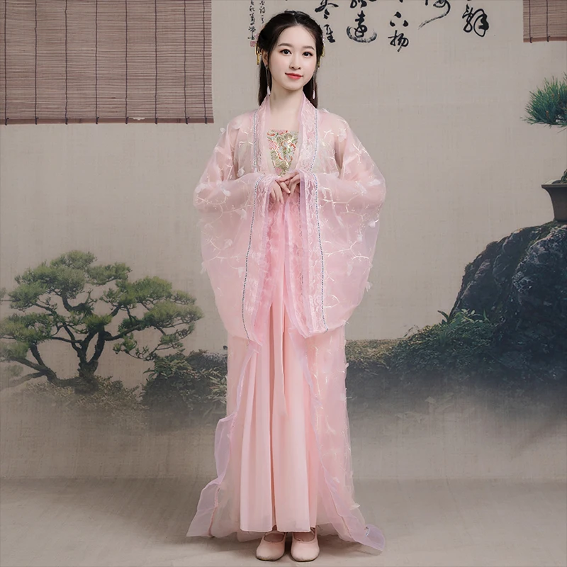 

2021 Chinese Dress Chinese Traditional Fairy Costume Ancient Han Dynasty National Hanfu Outfit Stage Dress Fairy Dynasty