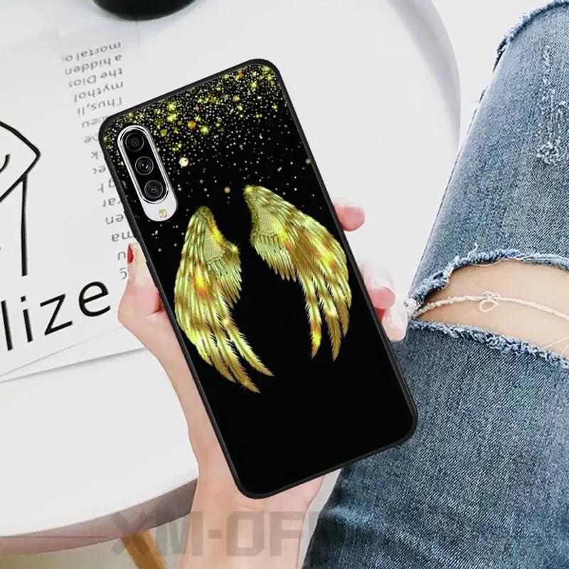 Free wings Black Soft Shell Phone Case Capa For Samsung A10 20 30 40 50 70 10S 20S 2 Core C8 A30S A50S | Мобильные телефоны и