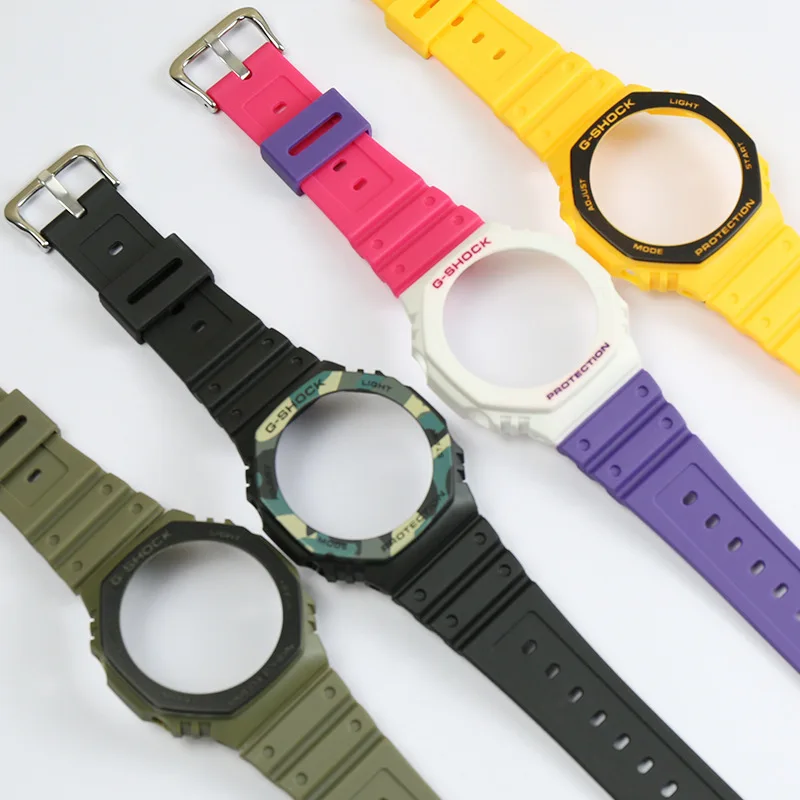 Силиконовый ремешок для часов Casio GA-2100 сменный и чехол G-shock GA-2110 аксессуары сделай