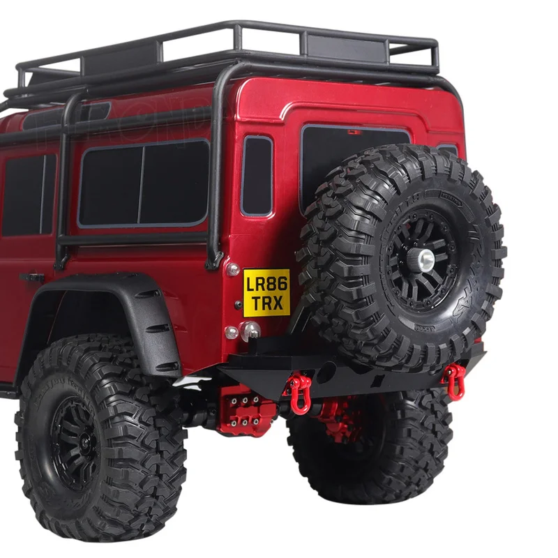 

1PC Metal Rear Bumper Spare Wheel Holder with Led Light for 1/10 RC Crawler 90046 90047 SCX10 Defender Axial