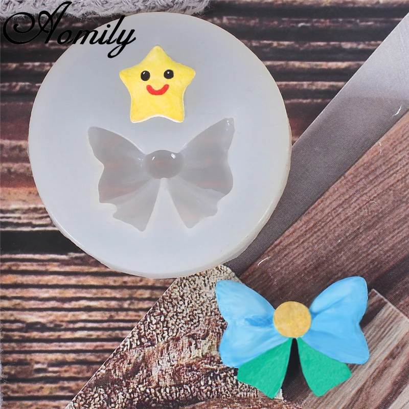 Aomily бант звезда силиконовая форма формы для торта помадка Сахар ремесло