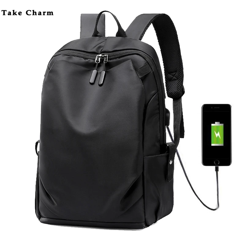 Модный простой Нейлоновый водонепроницаемый мужской рюкзак для ноутбука