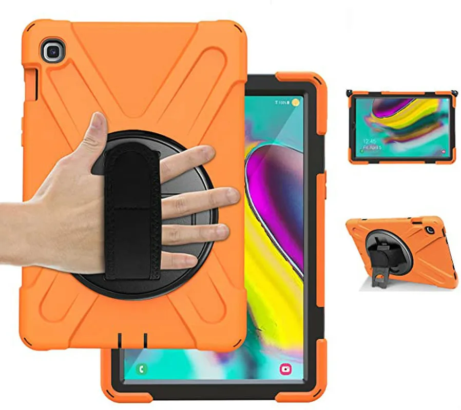 

Вращающийся на 360 градусов чехол для Samsung Galaxy Tab S5E T720/T725, 10,5 дюйма, с ручным ремешком, сверхпрочная подставка, прочный пыленепроницаемый чехол...