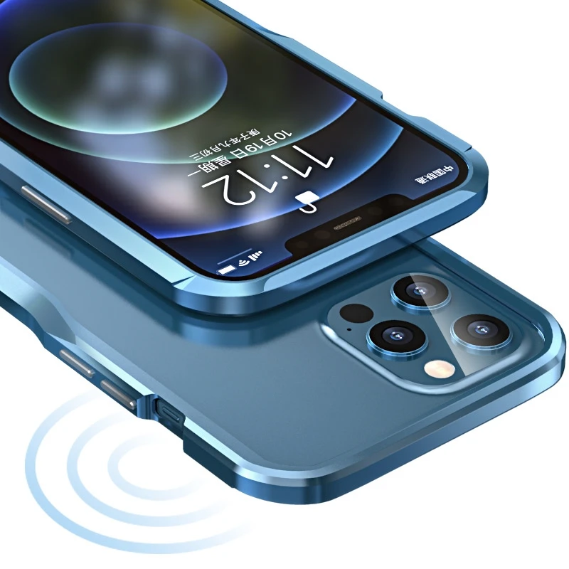 

Suitable for Bumper Metal Case For iphone 12 pro max Mini Case shell case shockproof For iphone 12