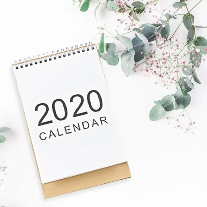 Creative 2020 Table Calendar Hand Painting 365 days Daily Planner Notes Agenda Checker Kraft Paper Home Office Notepad | Канцтовары для
