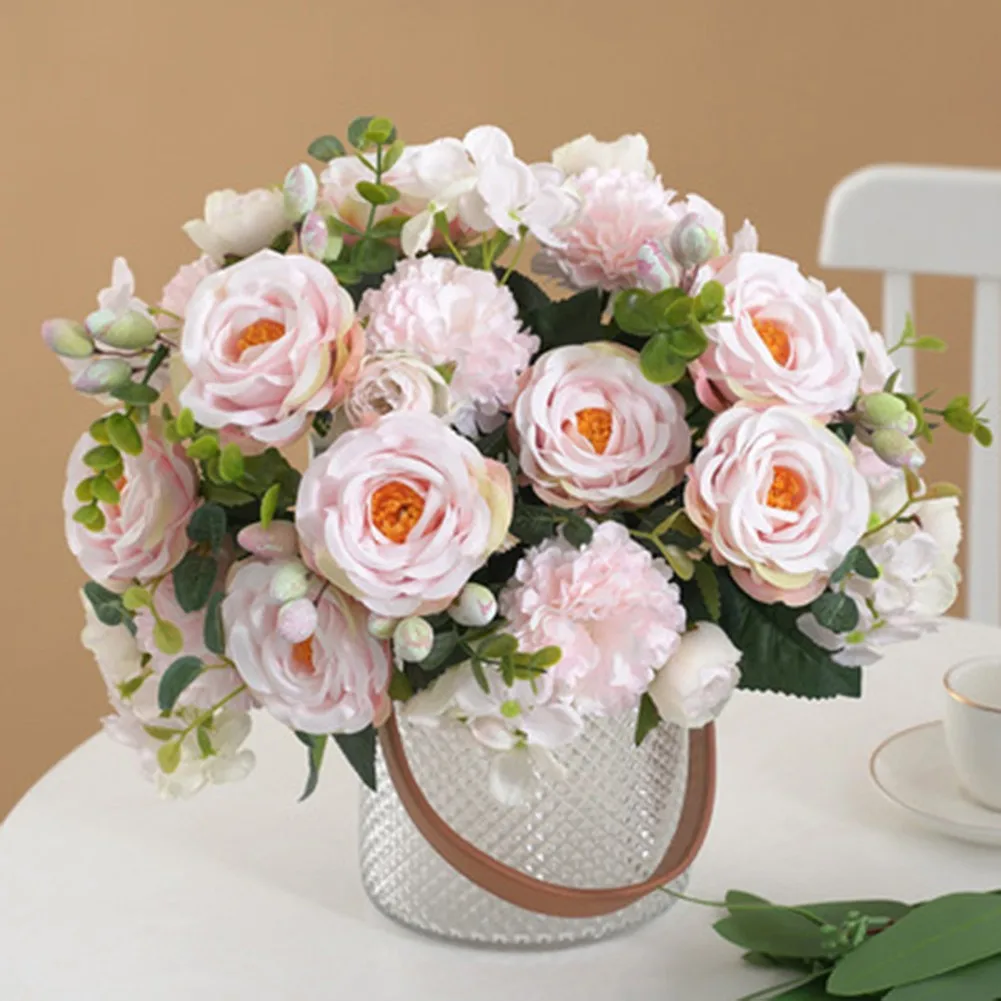 

1Bunch Silk Rose Artificial Flowers Fake Bouquet For Wedding Bridal Bouquets DIY Home Garden Outdoor Decoration Accessories