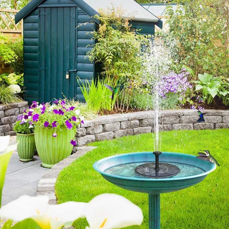 Лучший Солнечный фонтанный насос с 6 насадками свободно стоящий плавающий