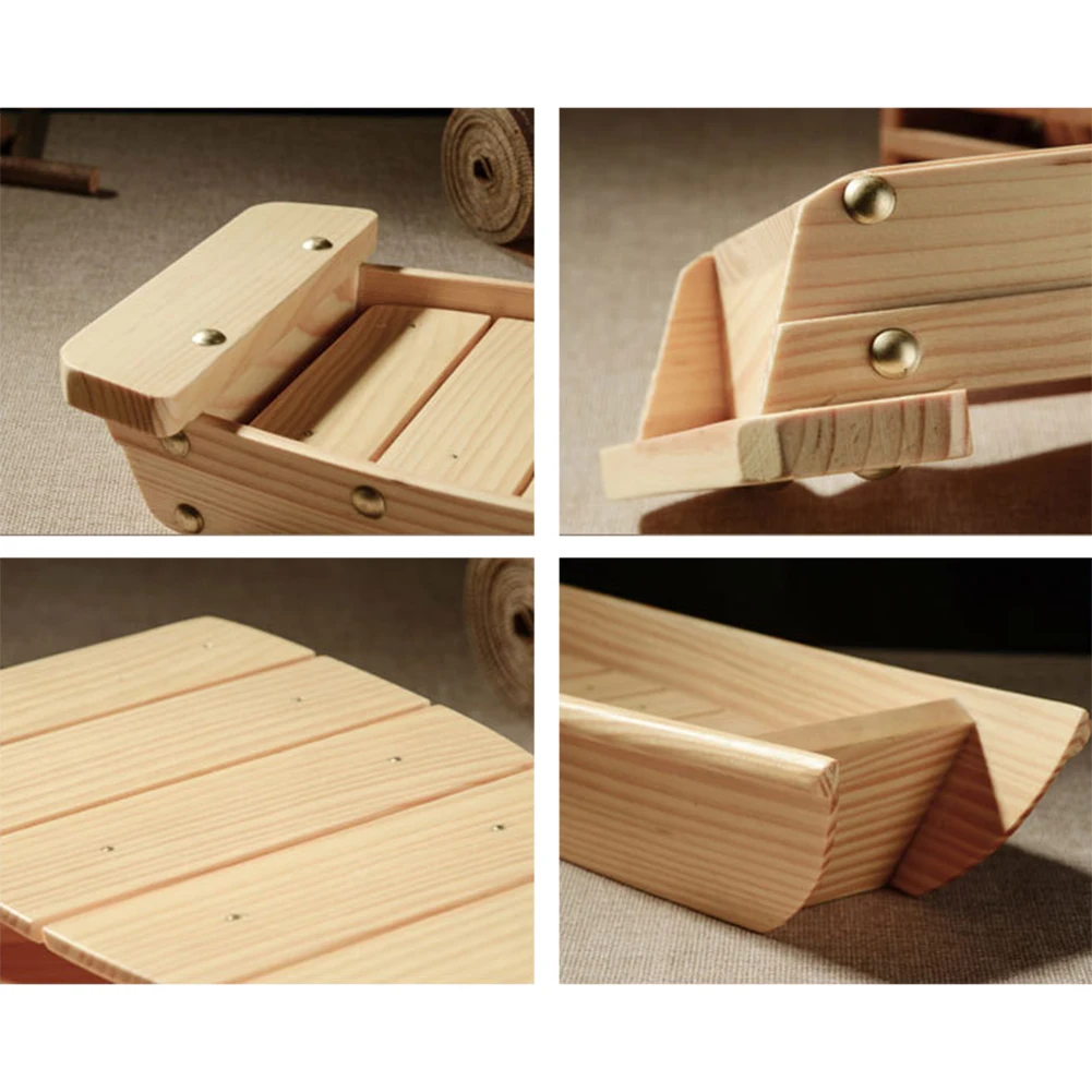 Деревянная простая тарелка в форме лодки креативная для суши сашими кухонная