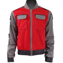 Back to the future Cosplay jacket Jr Marlene Seamus Marty McFly red orange jacket adult mens Halloween Costume custom size