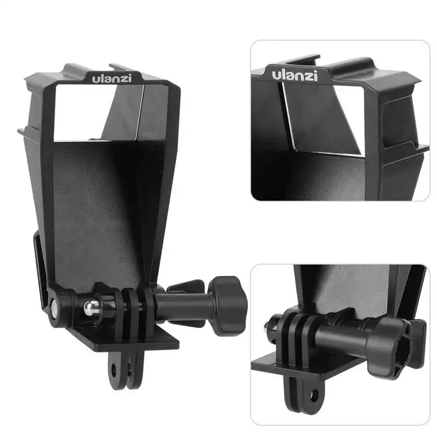 

Ulanzi GP-5 Universal Flip Up Mirror Photography Mini Bracket easy to carry Three Cold Shoe with Storage Bag for GoPro 5 6 7 8