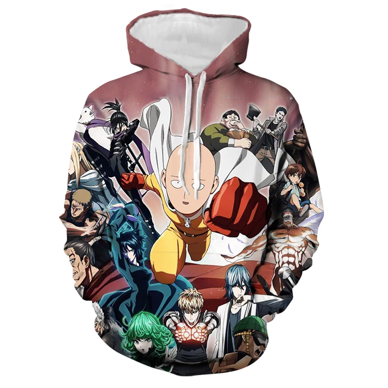 

Spring Autumn One Punch Hoodie Men's Women's Long Sleeve Sweatshirt S Jade 3D Printing Boy Kid Tops Harajuku Anime Style Hoodies