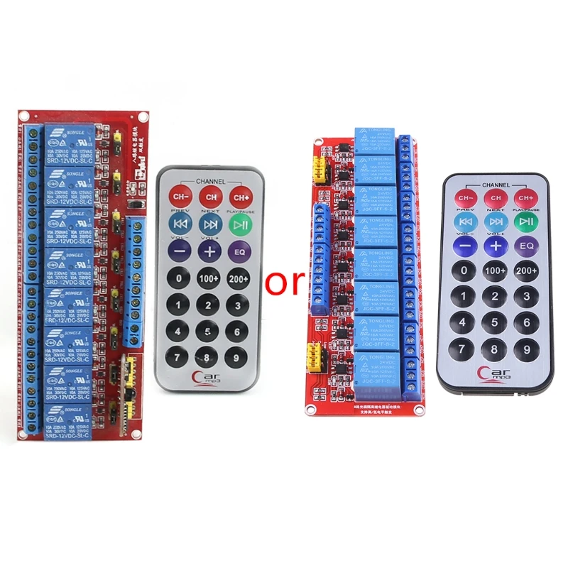 

12V Multi-function 8-Channel Relay Module Bidirectional Infrared Remote Control