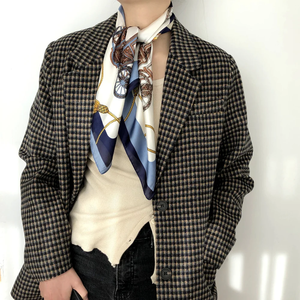 

Silk Scarf Women Shawls Wraps Fashion Small Hair Neck Hijabs Foulard Scarves Female Lady bufanda seda mujer echarpe ete soie