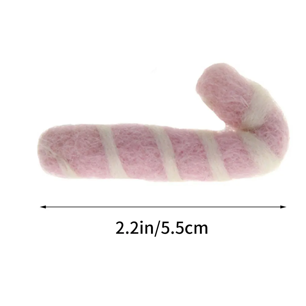 

Candy Cane Wool Felt Decoration DIY Poke Wool Felts Crutch Wooden Felt Sewing Toys Crafts For Christmas Tree Felt Indoor Decor