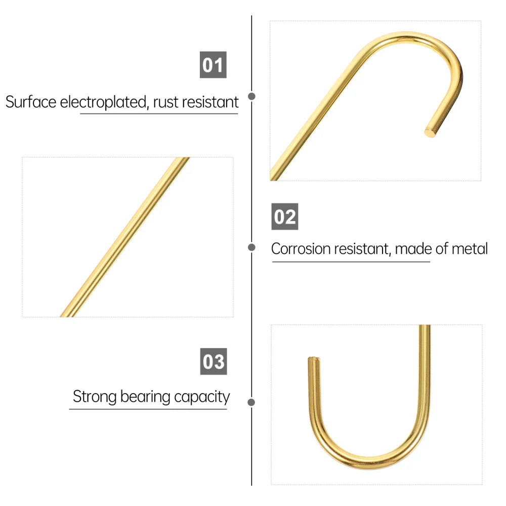 

10pcs Shaped Hanging Hooks Heavy Duty Long Flowerpot Hanger for Home Garden