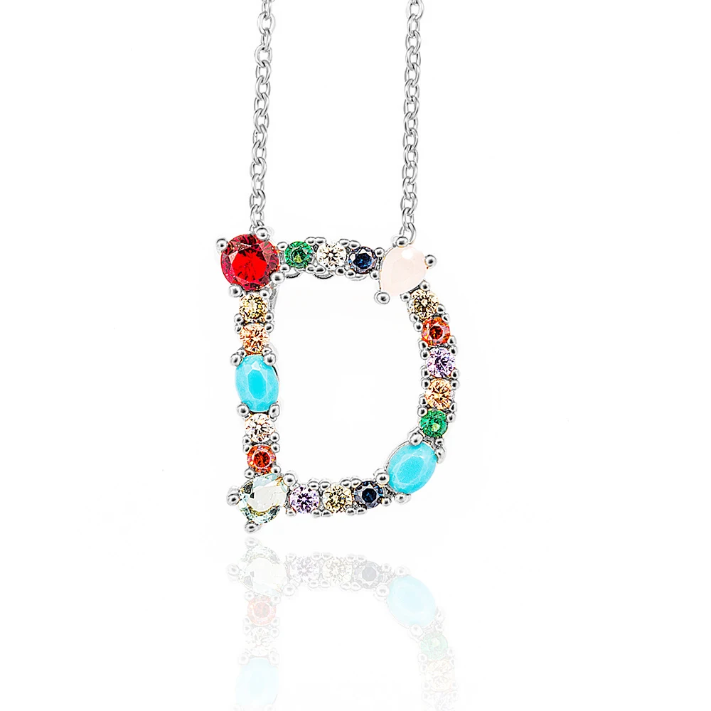 Женское Ожерелье из белого золота с буквами алфавита подвеска ювелирное изделие