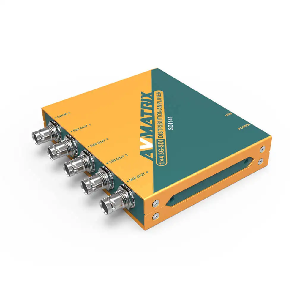 AVMATRIX SD1141 1*4 3G HD-SDI/SDI усилитель распределения видео SDI сплиттер с адаптером