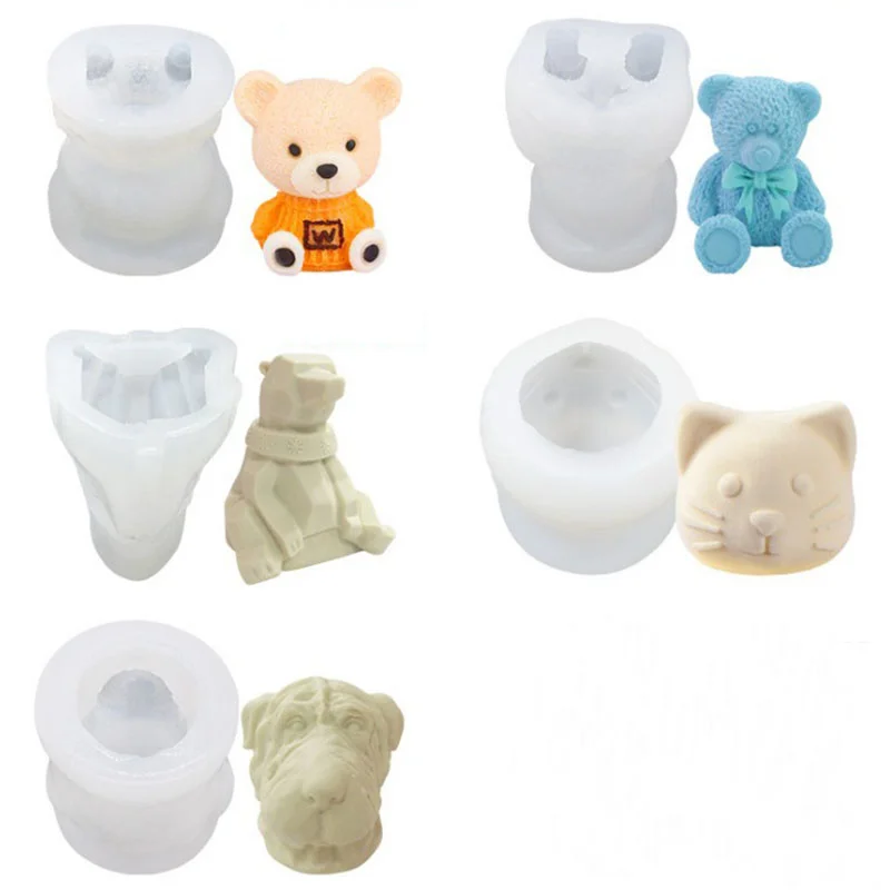 

Ice Cube Mold Silicone Cute Animal Ice Cube Mold Abrasive 3D Ice Cube Mold Bear Mold Silicone Creative Coffee Milk Tea Ice cube
