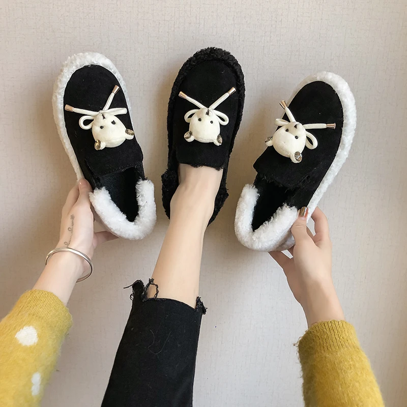 2019 г. новая теплая зимняя обувь для женщин с круглым носком удобная на плоской