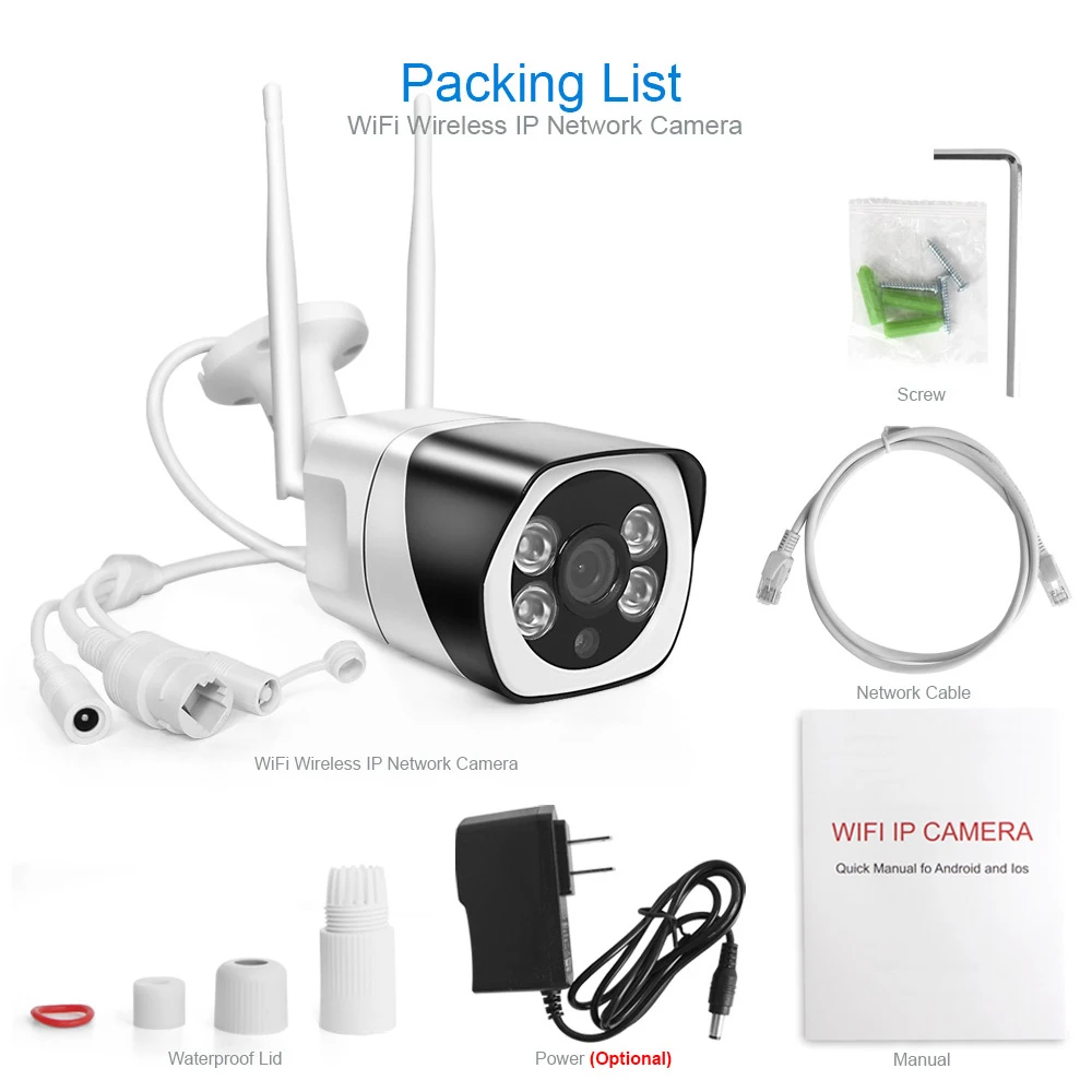 HD Wifi IP камера ONVIF 1080P Беспроводная Проводная CCTV цилиндрическая наружная