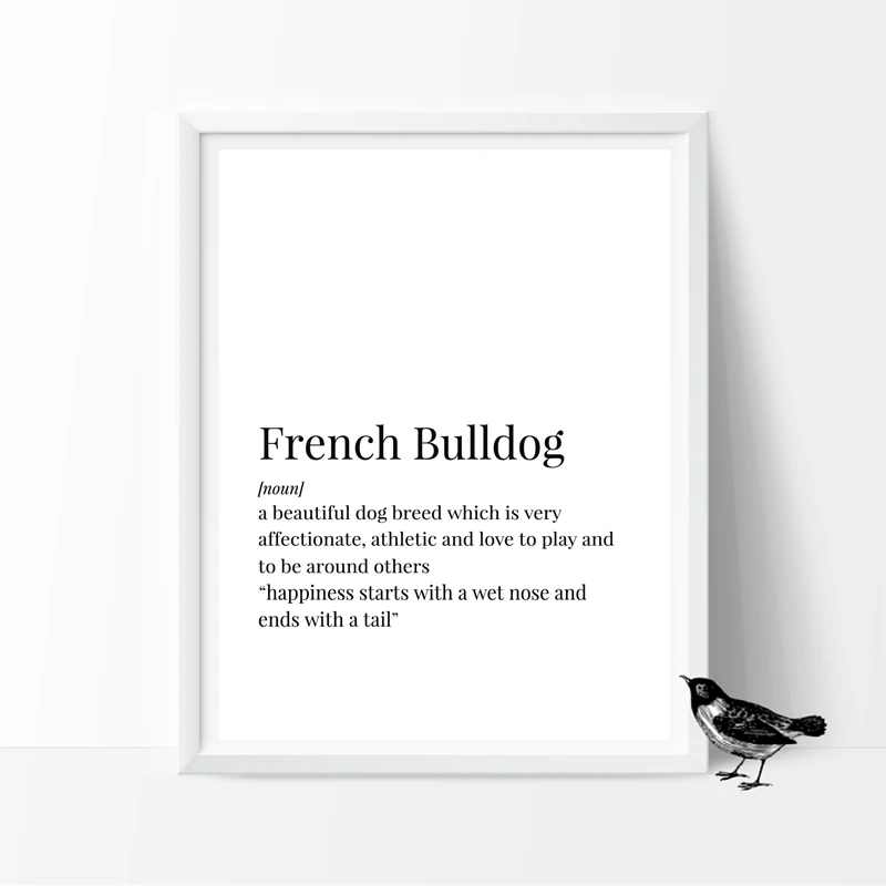 Художественная Картина на холсте с изображением французского бульдога постеры